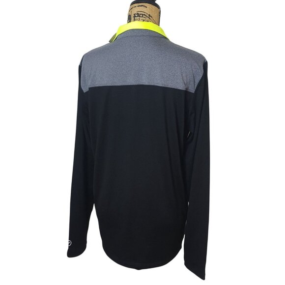 American Eagle Womens M 1/4 Zip Pullover Black & Gray Neon Accents NEW - Picture 3 of 8